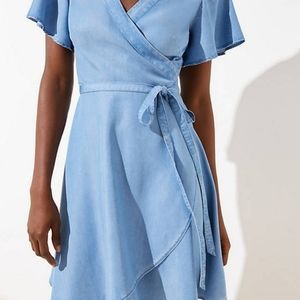 Loft chambray tie dress
